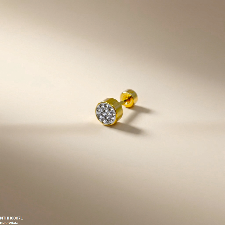 Round Stone Stainless Steel Nose Pin NTHH00071 view 7