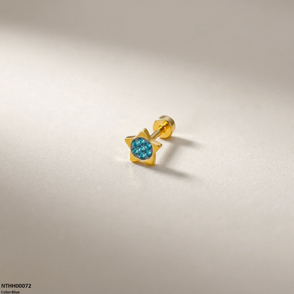 Star Round Stone Stainless Steel Nose Pin NTHH00072 view 9