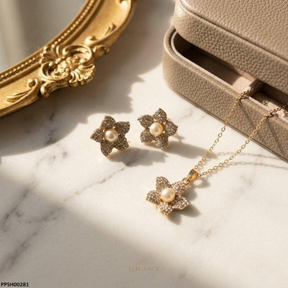 Pearl Flower Pendant Set PPSH00281 view 4
