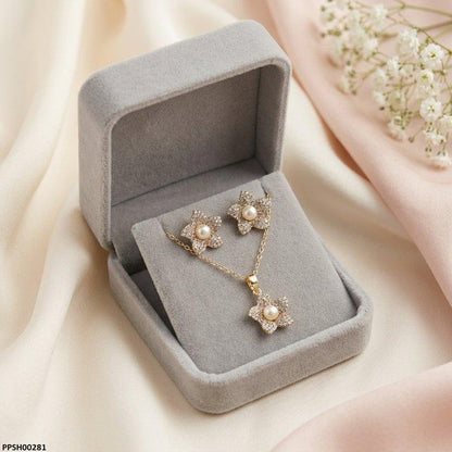 Pearl Flower Pendant Set PPSH00281 view 3