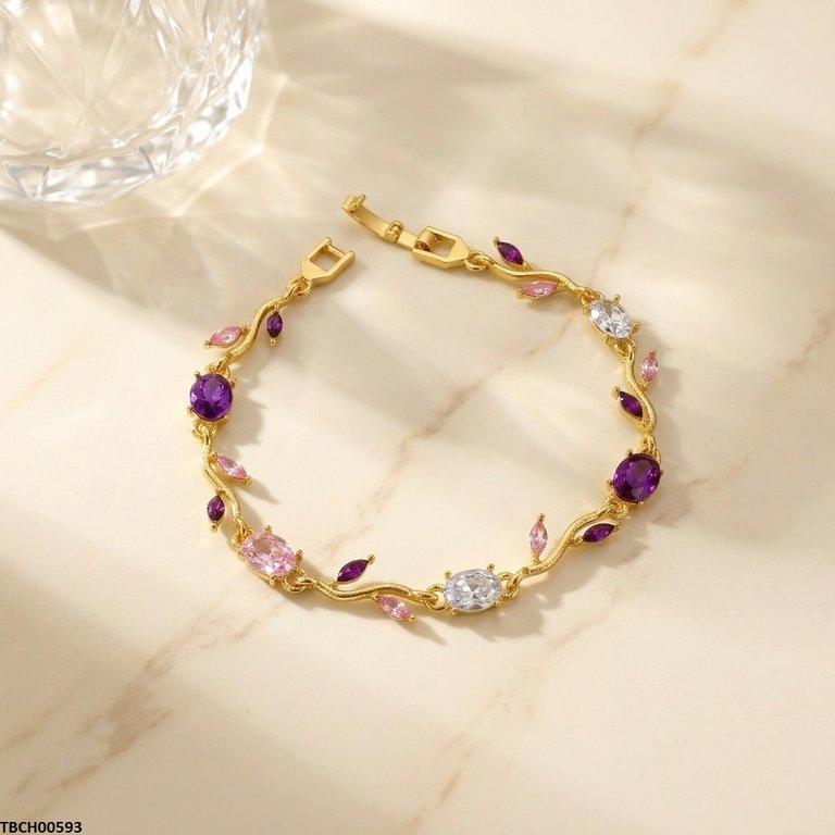 Tulip Leaf Multi Stone Bracelet TBCH00593 view 3