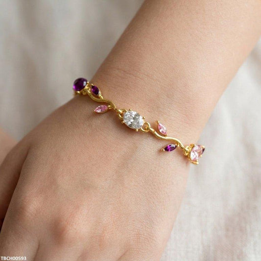 Tulip Leaf Multi Stone Bracelet TBCH00593 - Glamzy