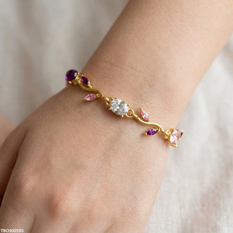 Tulip Leaf Multi Stone Bracelet TBCH00593 view 5