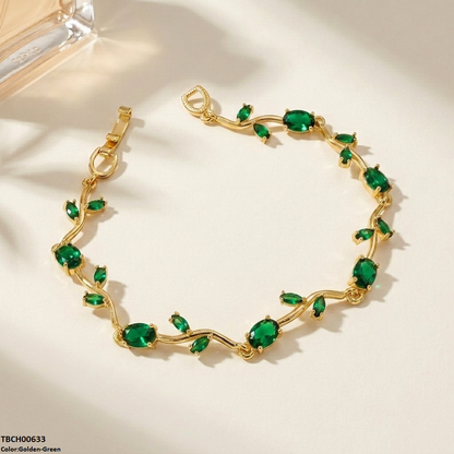 High Zircon Tulip Leaf Bracelet TBCH00633 view 3