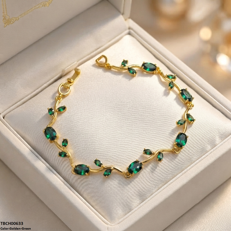 High Zircon Tulip Leaf Bracelet TBCH00633 view 2