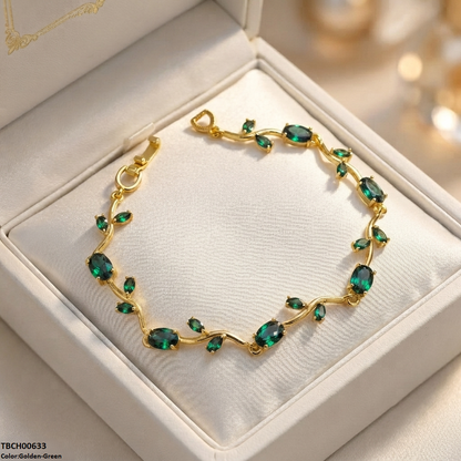 High Zircon Tulip Leaf Bracelet TBCH00633 view 2