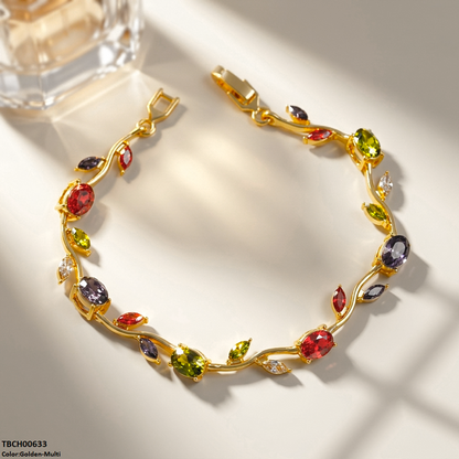 High Zircon Tulip Leaf Bracelet TBCH00633 view 4