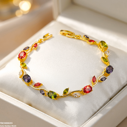 High Zircon Tulip Leaf Bracelet TBCH00633 view 5
