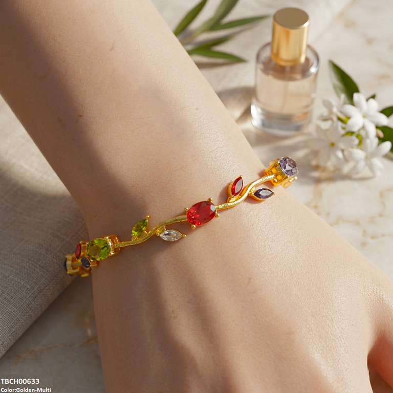 High Zircon Tulip Leaf Bracelet TBCH00633 view 22