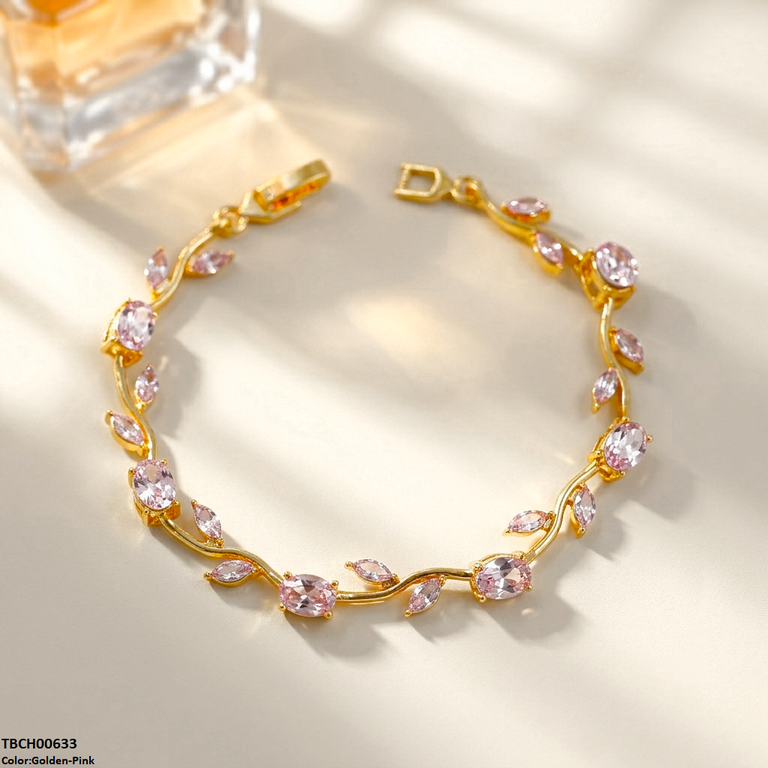 High Zircon Tulip Leaf Bracelet TBCH00633 view 7