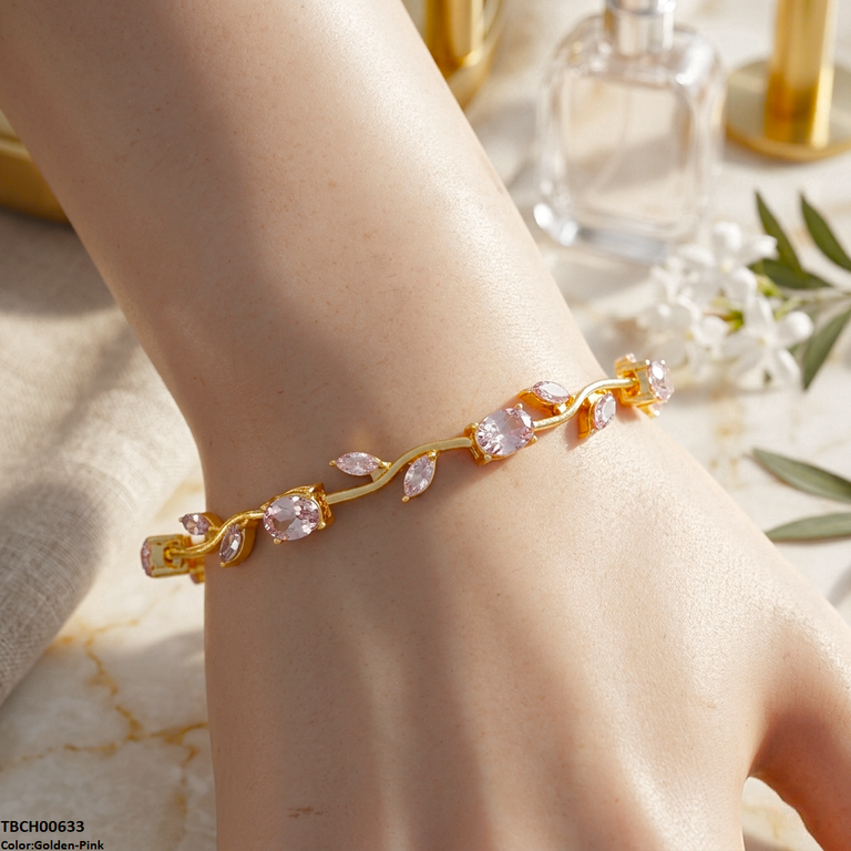 High Zircon Tulip Leaf Bracelet TBCH00633 view 24