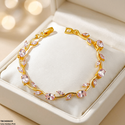High Zircon Tulip Leaf Bracelet TBCH00633 view 6