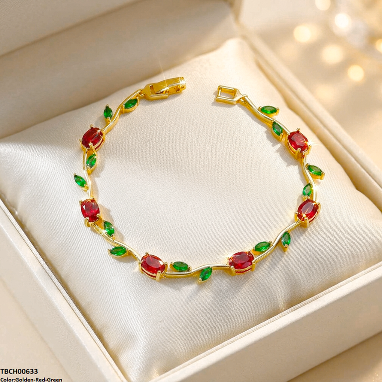 High Zircon Tulip Leaf Bracelet TBCH00633 view 10