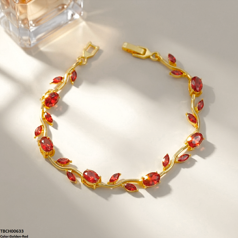 High Zircon Tulip Leaf Bracelet TBCH00633 view 9