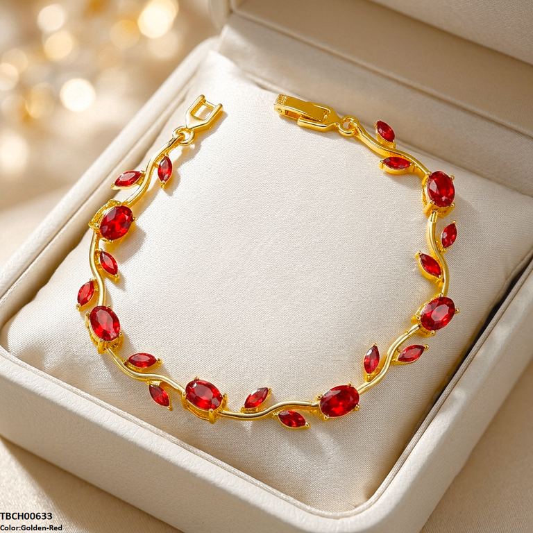 High Zircon Tulip Leaf Bracelet TBCH00633 view 8