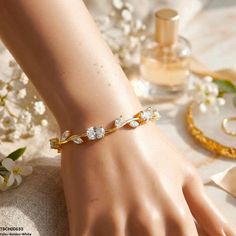High Zircon Tulip Leaf Bracelet TBCH00633 view 30