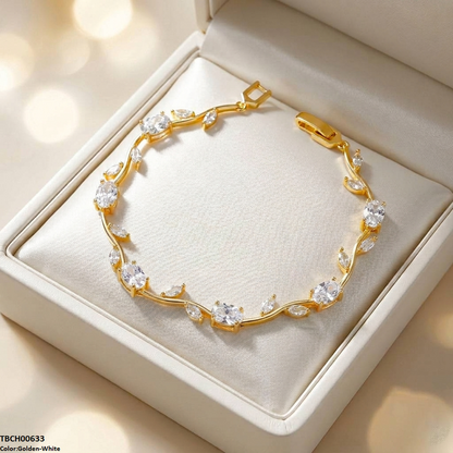 High Zircon Tulip Leaf Bracelet TBCH00633 view 13