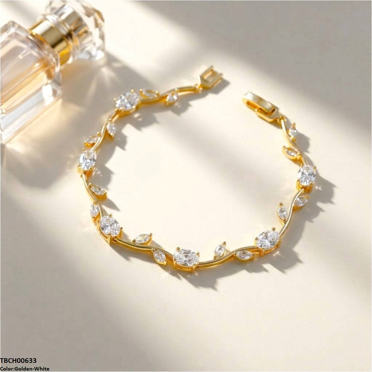 High Zircon Tulip Leaf Bracelet TBCH00633 view 12