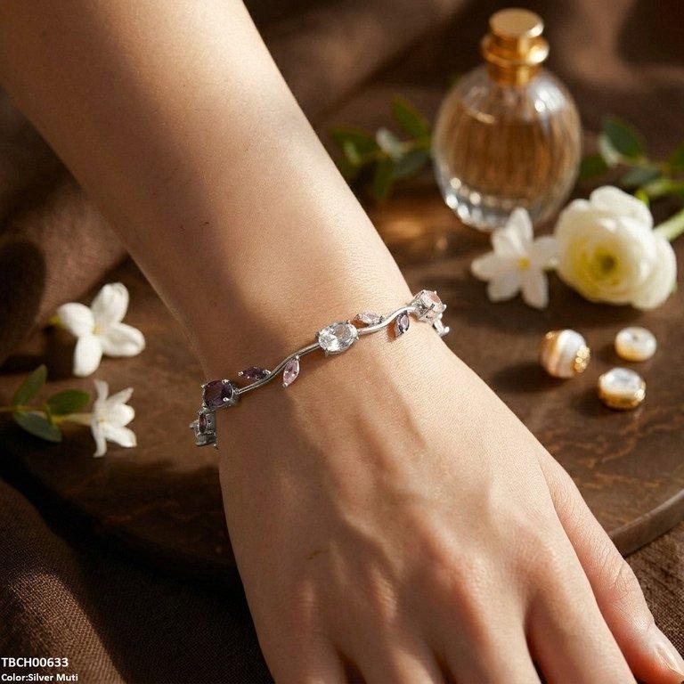 High Zircon Tulip Leaf Bracelet TBCH00633 view 23