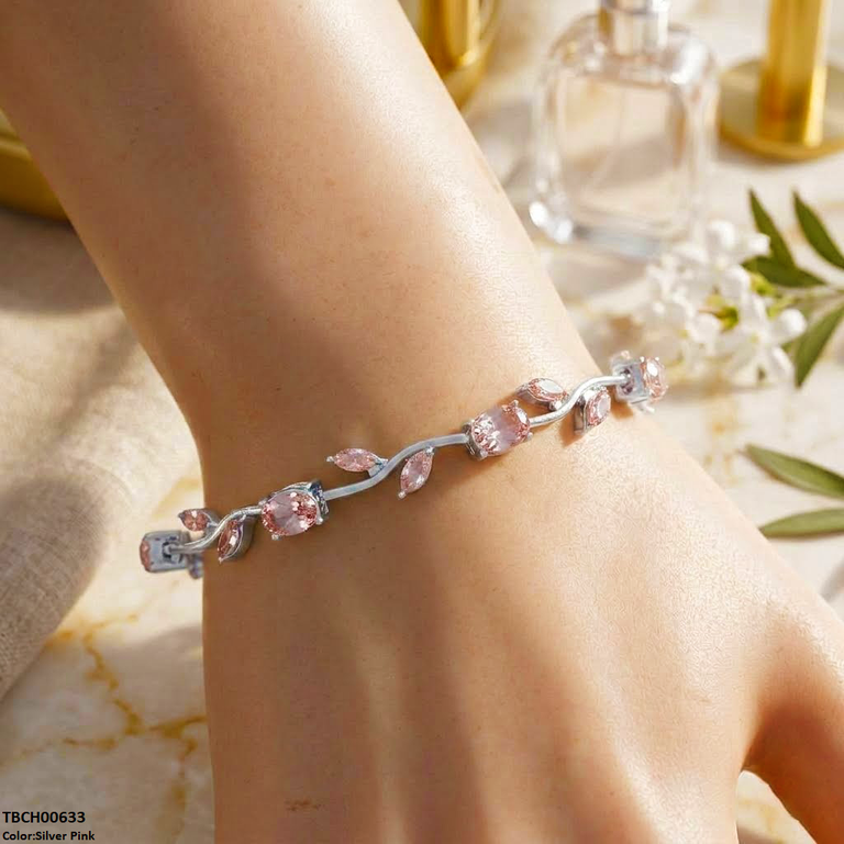 High Zircon Tulip Leaf Bracelet TBCH00633 view 28