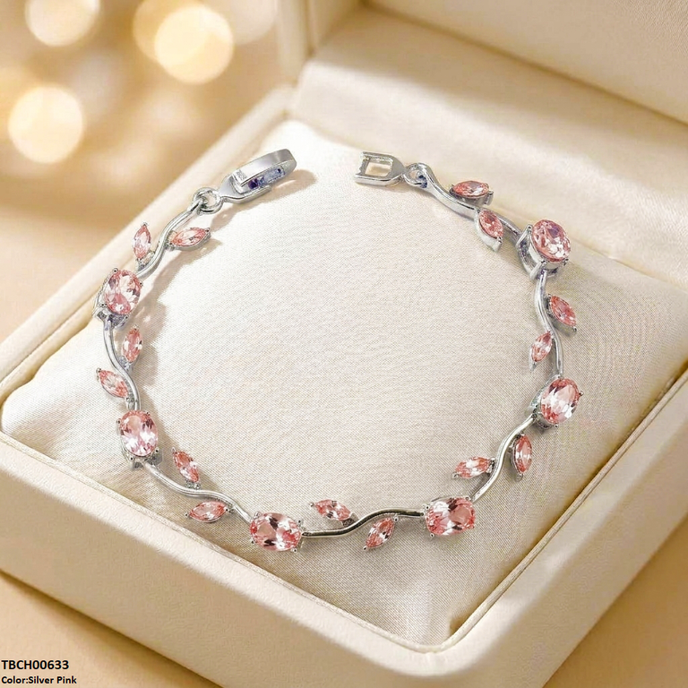 High Zircon Tulip Leaf Bracelet TBCH00633 view 16