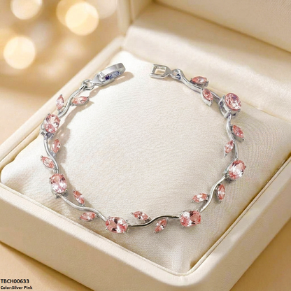 High Zircon Tulip Leaf Bracelet TBCH00633 view 16