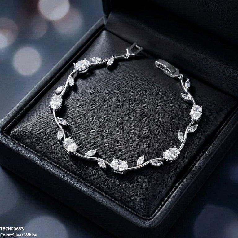 High Zircon Tulip Leaf Bracelet TBCH00633 view 15