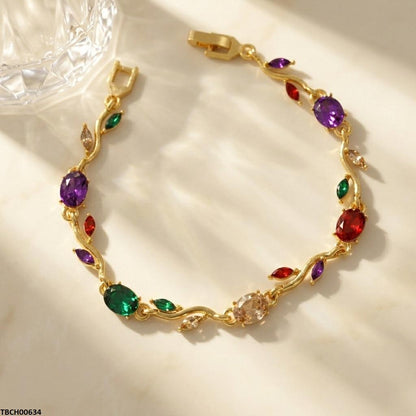 Tulip Leaf Multi Stone Bracelet TBCH00634 view 4