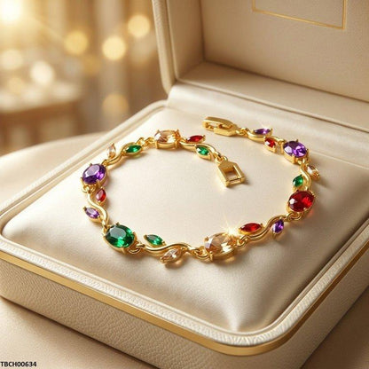 Tulip Leaf Multi Stone Bracelet TBCH00634 view 3