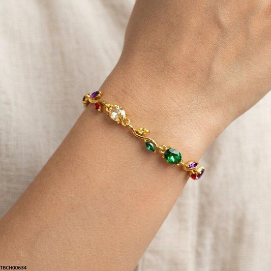 Tulip Leaf Multi Stone Bracelet TBCH00634 - Glamzy