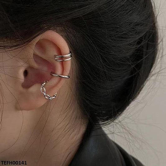 Three Ear Cuff One Side Set TEFH00141 - Glamzy