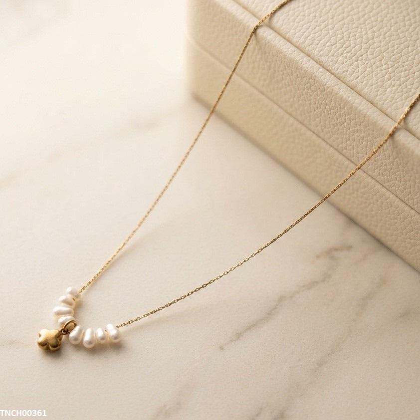 Stainless Steel Pearl Flower Necklace TNCH00361 view 4