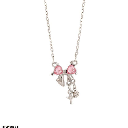 Bow Heart Necklace TNCH00373 view 4