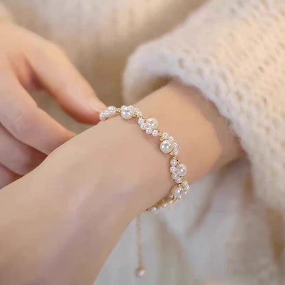 Korean Pearl Necklace and Bracelet Combo - SSJK033