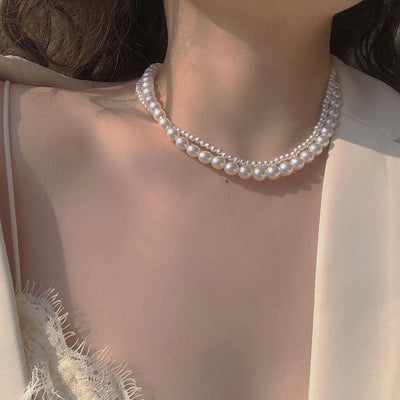 Two Layer Korean Pearl Necklace - SSJK0039