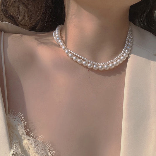 Two Layer Korean Pearl Necklace - SSJK0039