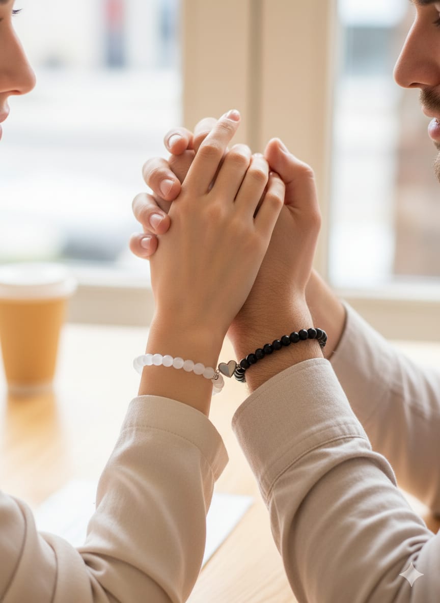 Couple Magnetic Bracelet (Black Color) - SSJK 031