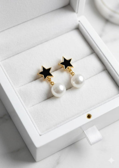 Korean Star Pearl Earrings - SSJK008