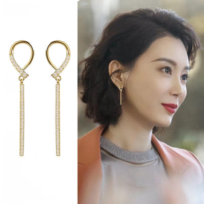 Geometrical Long Korean Earrings - SSJK018