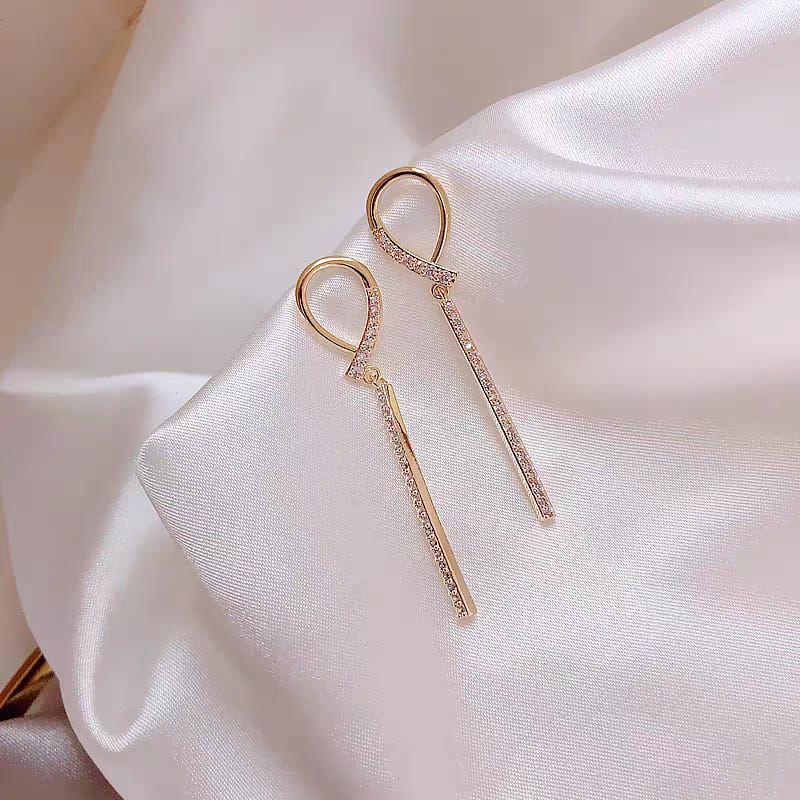 Geometrical Long Korean Earrings - SSJK018