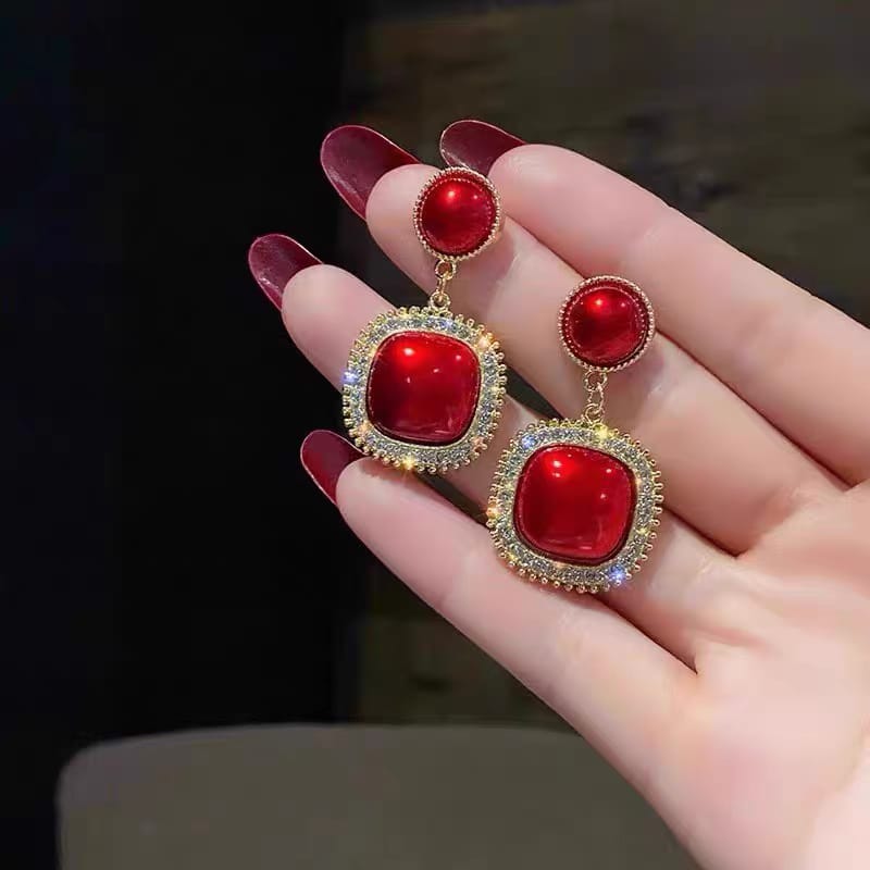 Angel Red Elegance Korean Earrings - SSJK0020