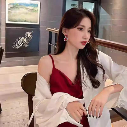 Angel Red Elegance Korean Earrings - SSJK0020