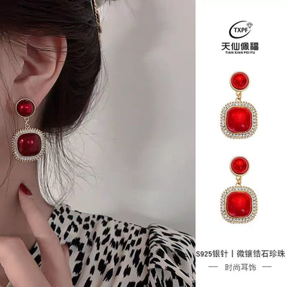 Angel Red Elegance Korean Earrings - SSJK0020