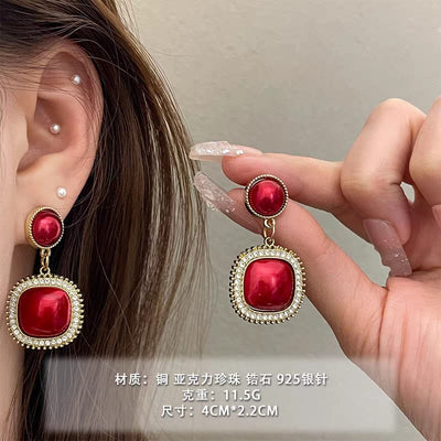 Angel Red Elegance Korean Earrings - SSJK0020