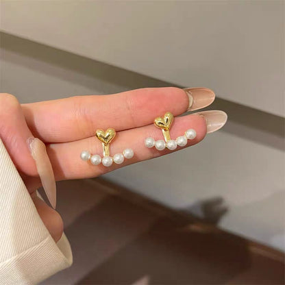Pearl Heart Korean Earrings Stud - SSJK024