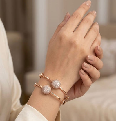 Modern Round Korean Bracelet Pair (Adjustable) - SSJK035