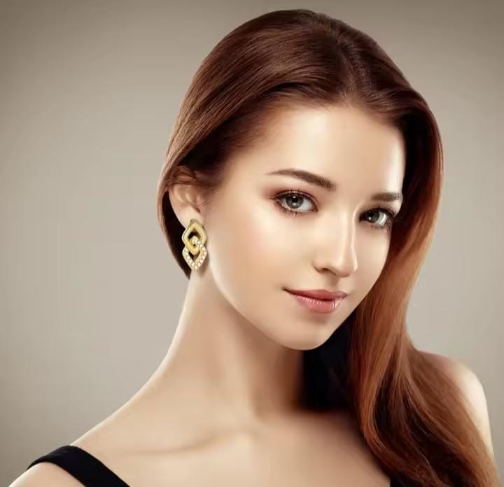 Double Square Crystal Earrings - SSJK0067