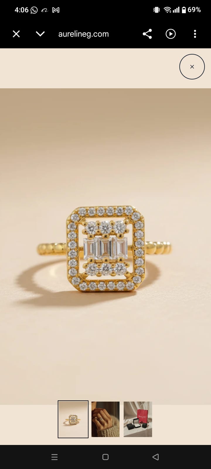 Crystal Square Korean Ring - SSJK0068