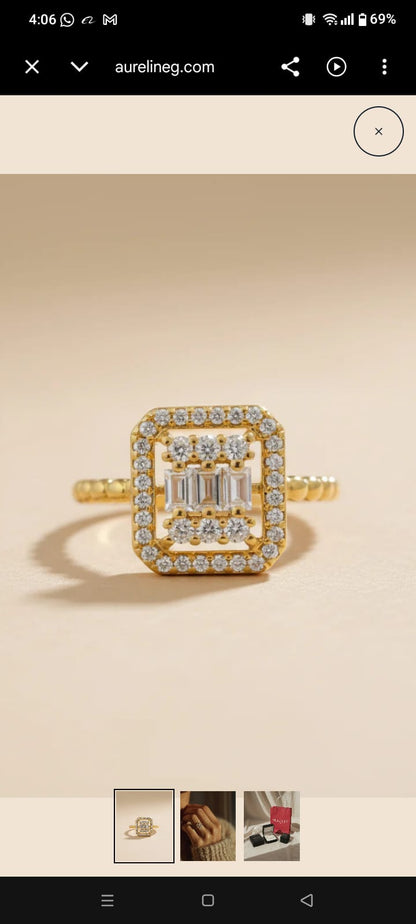 Crystal Square Korean Ring - SSJK0068
