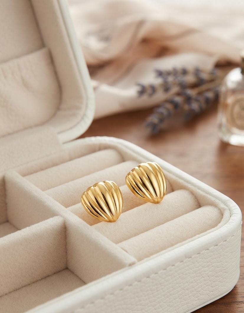 Golden Sea Shell Korean Earrings - SSJK0072